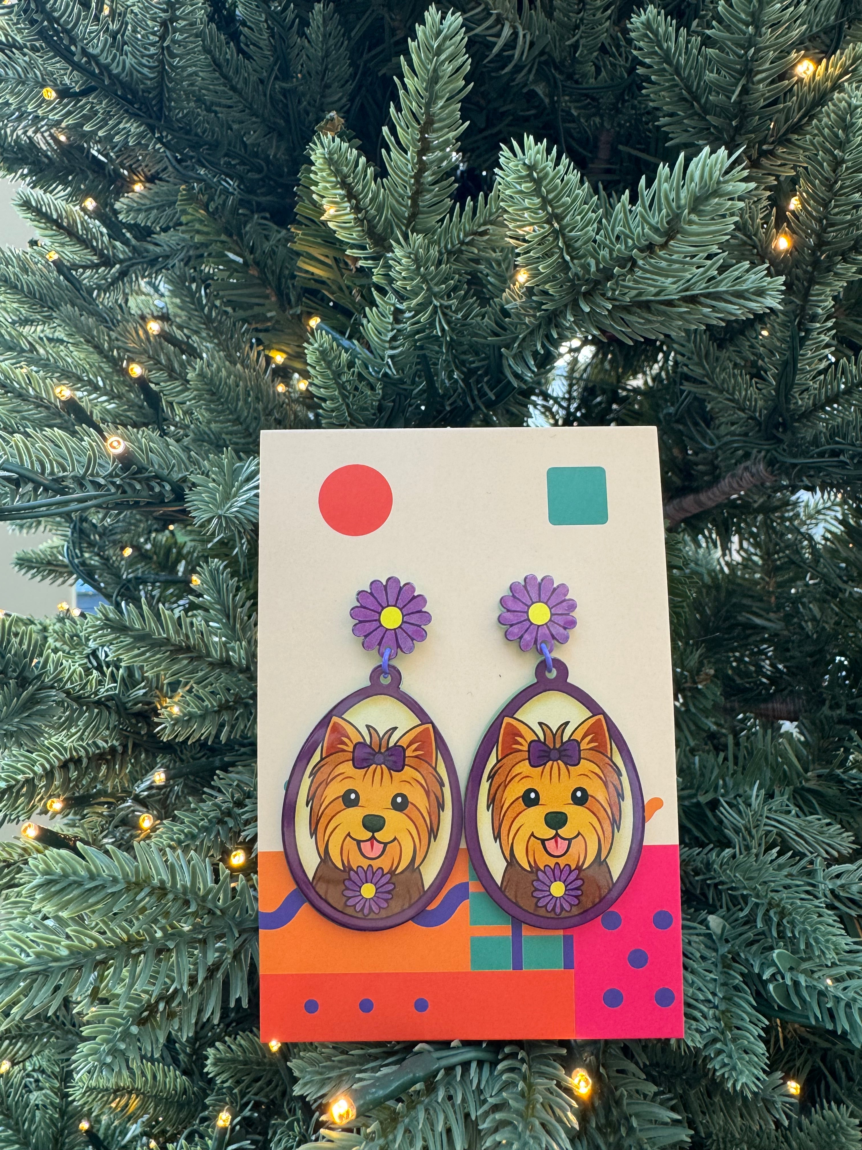 Daisy Yorkie Puppy earrings