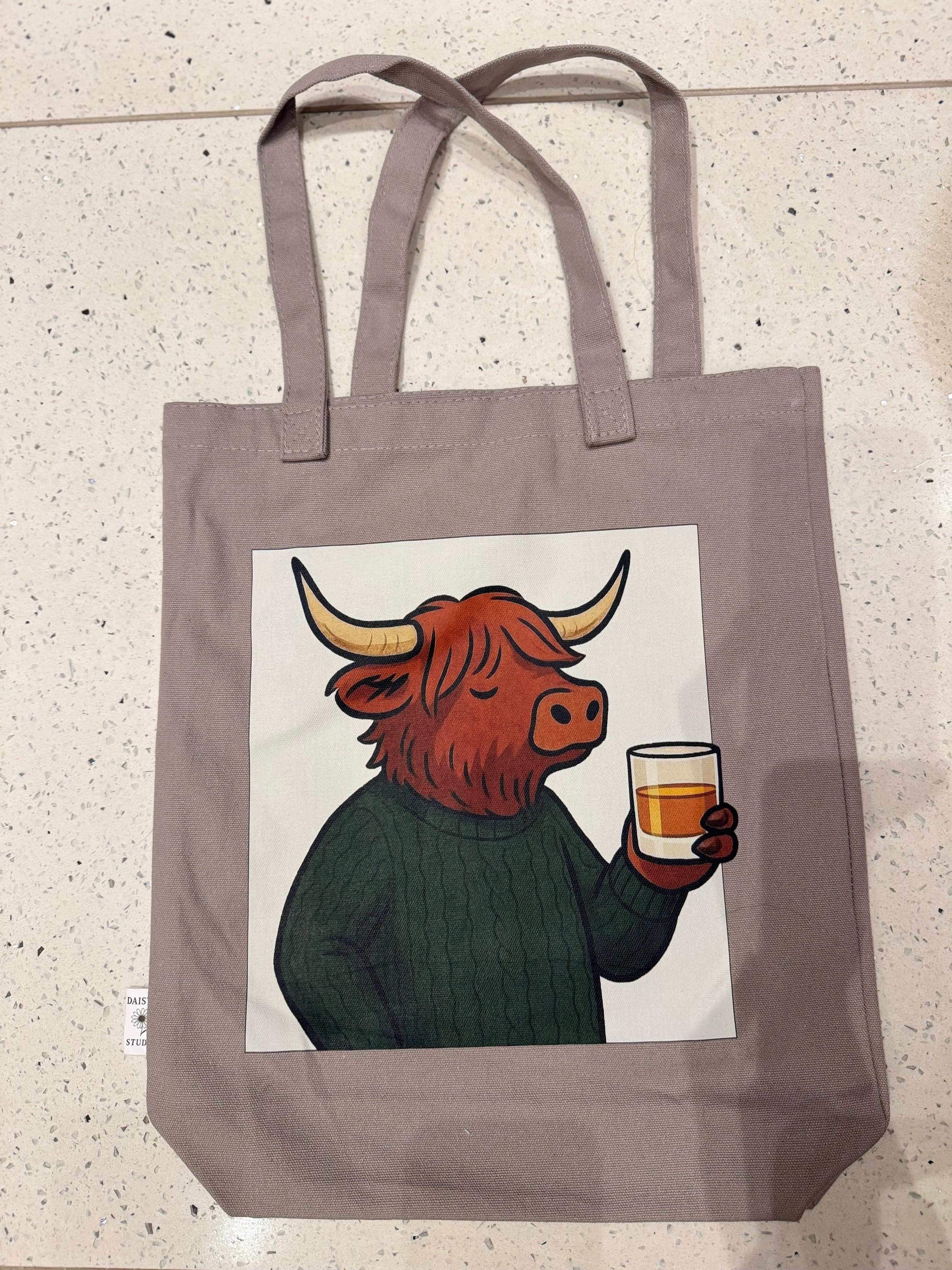 Highland Spirit Canvas Tote Bag-Light Fog Grey