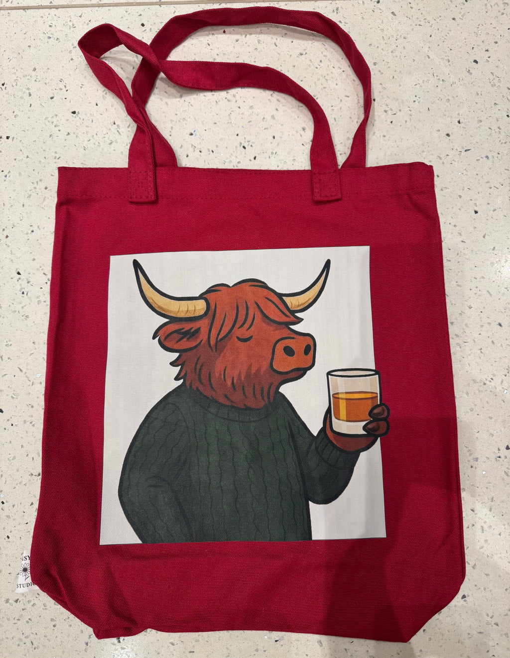 Highland Spirit Canvas Tote Bag – Deep Cranberry Red