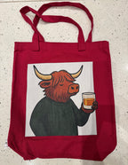 Highland Spirit Canvas Tote Bag – Deep Cranberry Red