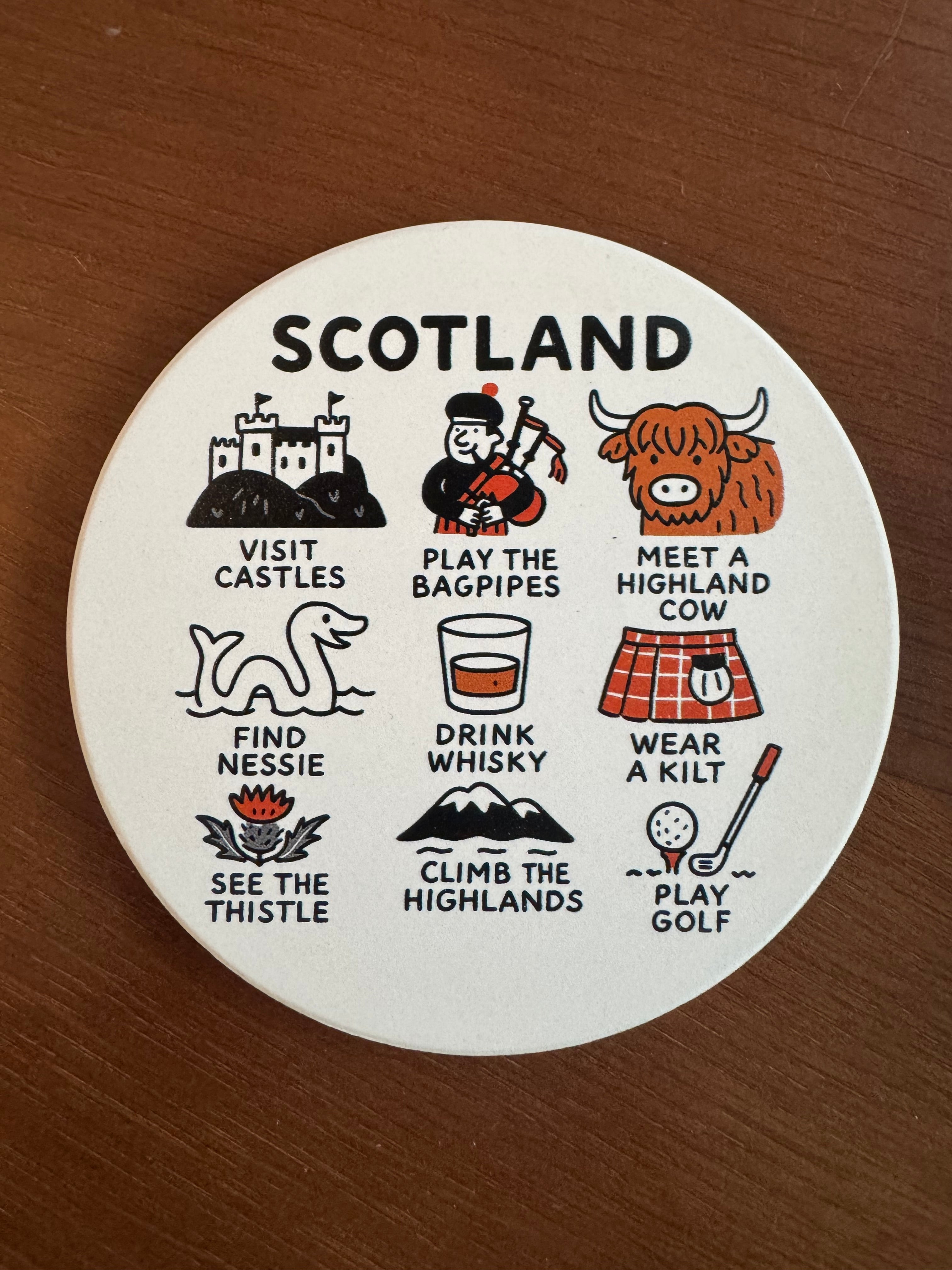 Scotland Icons Ceramic Coaster