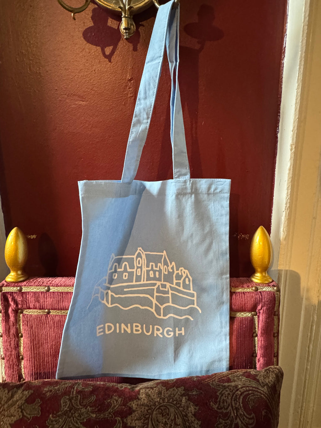 Edinburgh Castle Cotton Tote Bag – Baby Blue