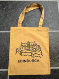 Edinburgh Castle Cotton Tote Bag-Beige Khaki