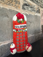 Handmade Wool Felt British Telephone Box Christmas Decoration