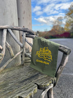 Edinburgh Castle Cotton Tote Bag-Olive Green and Yellow