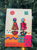 Colorful Alphabet Letter Earrings