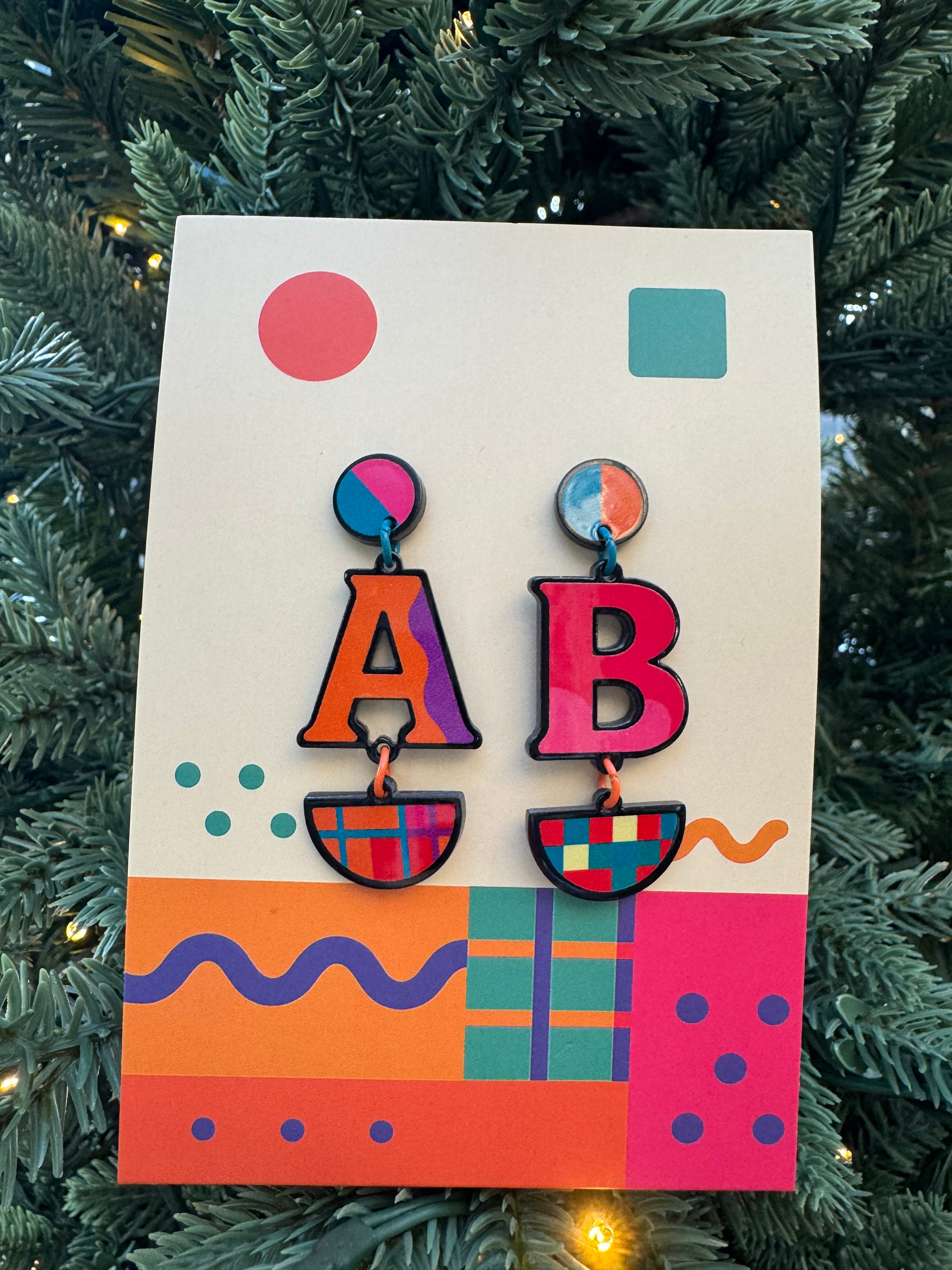 Colorful Alphabet Letter Earrings