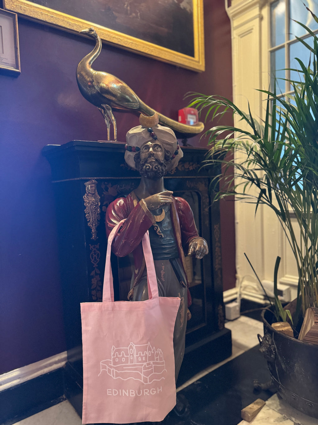 Edinburgh Castle Cotton Tote Bag-Sakura Pink