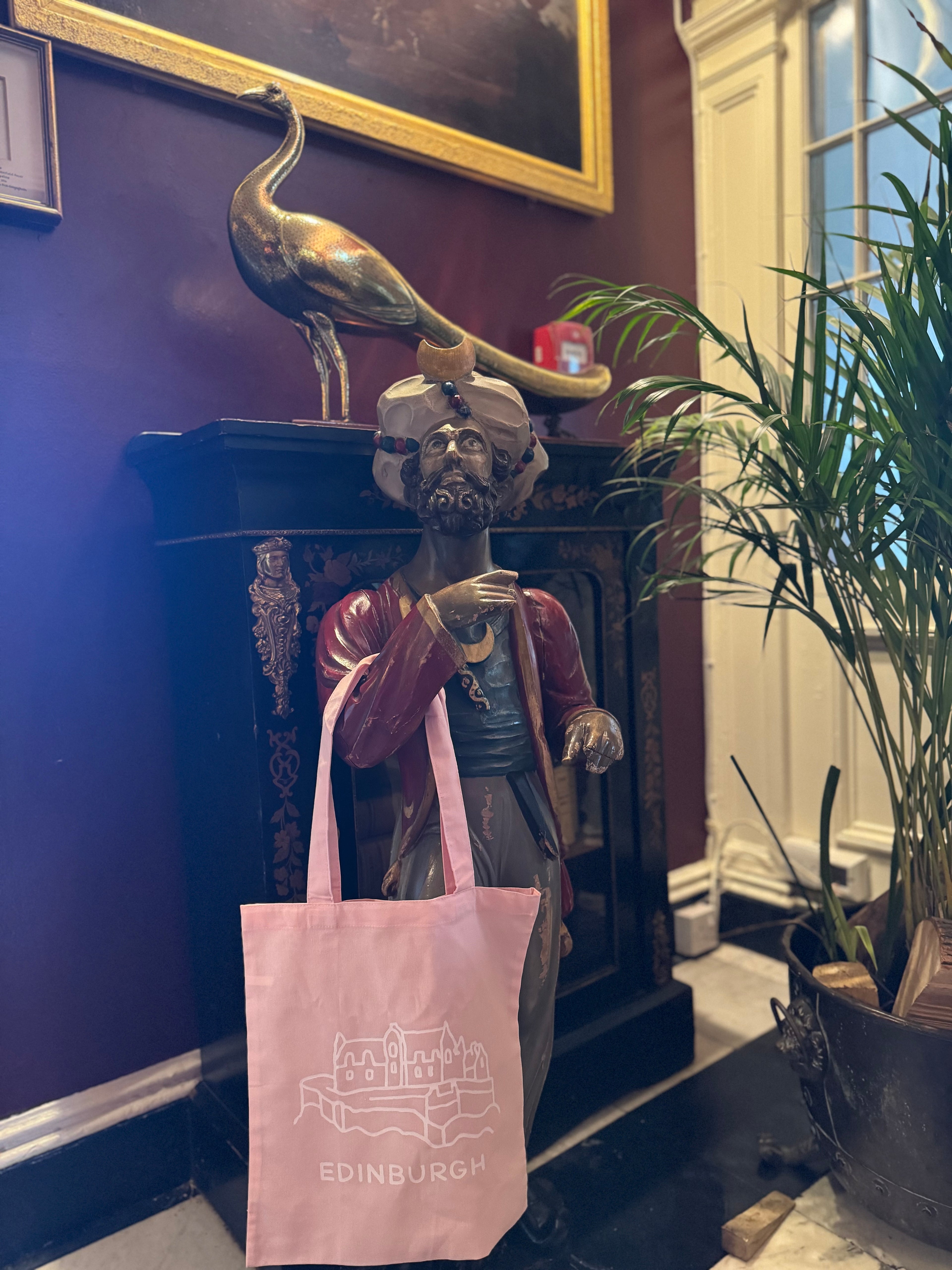 Edinburgh Castle Cotton Tote Bag-Sakura Pink