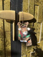 Handmade Wool Felt Highland Deer Postman Christmas Ornament