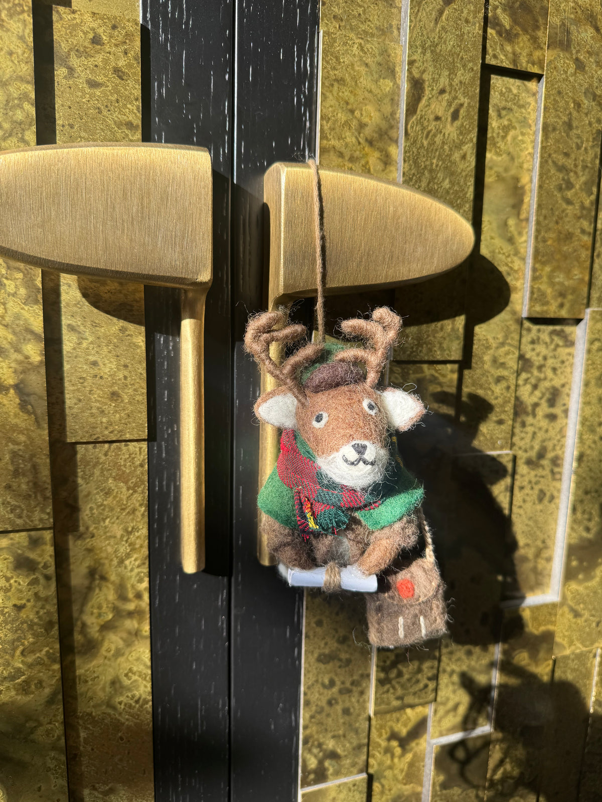 Handmade Wool Felt Highland Deer Postman Christmas Ornament