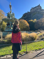 Highland Cow Canvas Tote Bag-rose red