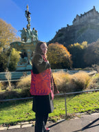 Highland Cow Canvas Tote Bag-rose red