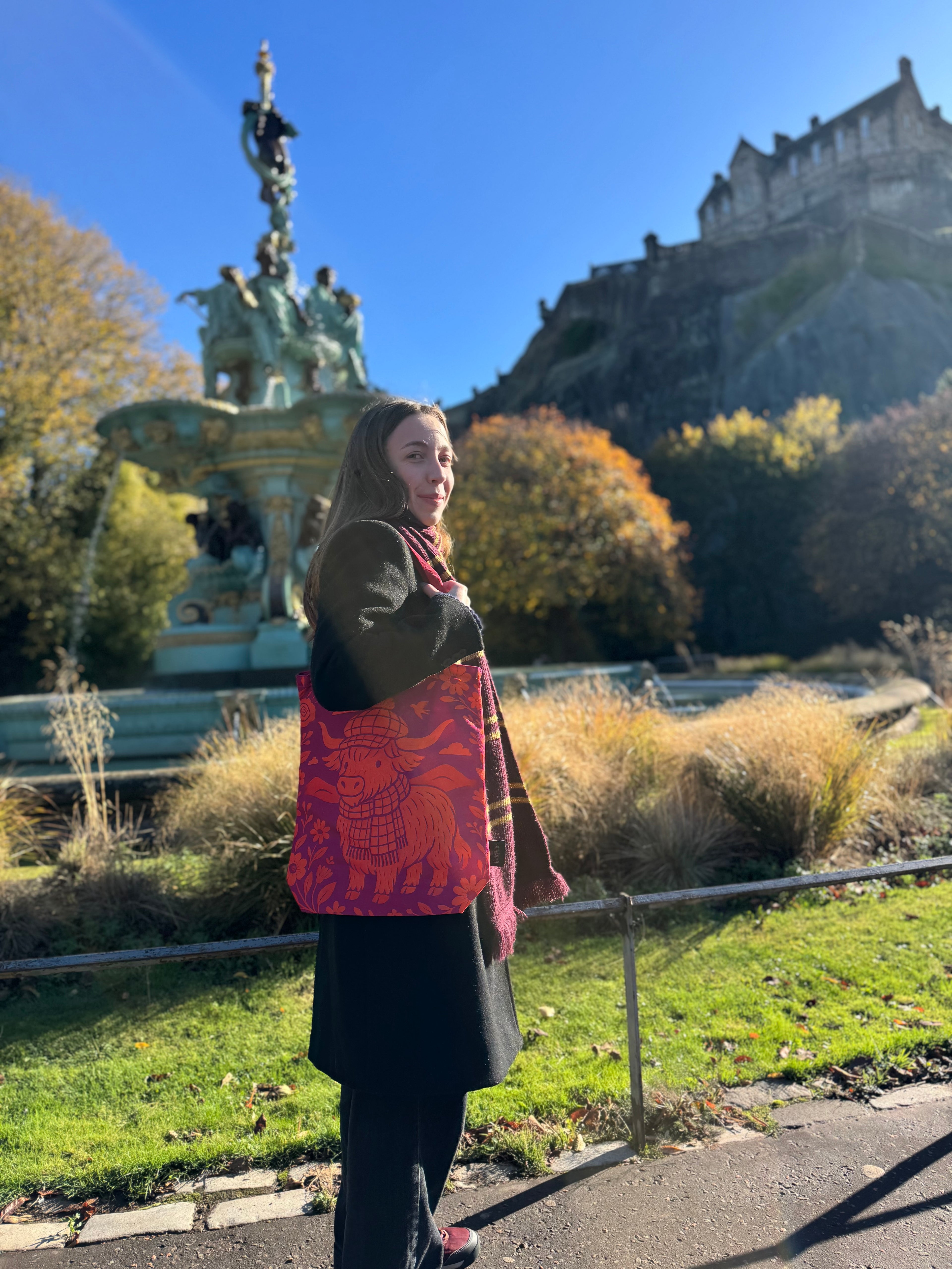 Highland Cow Canvas Tote Bag