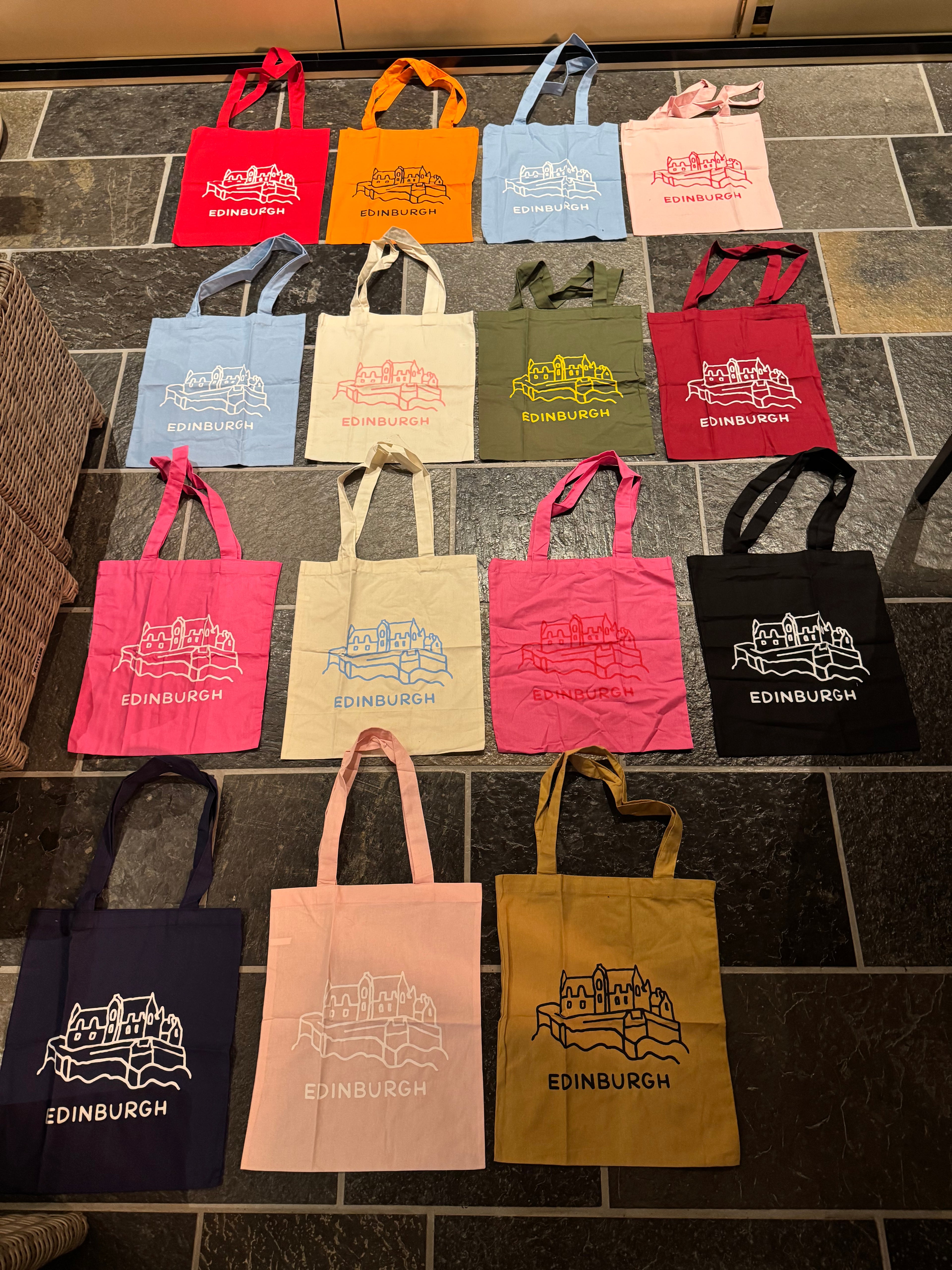 Edinburgh Castle Cotton Tote Bag – Baby Blue