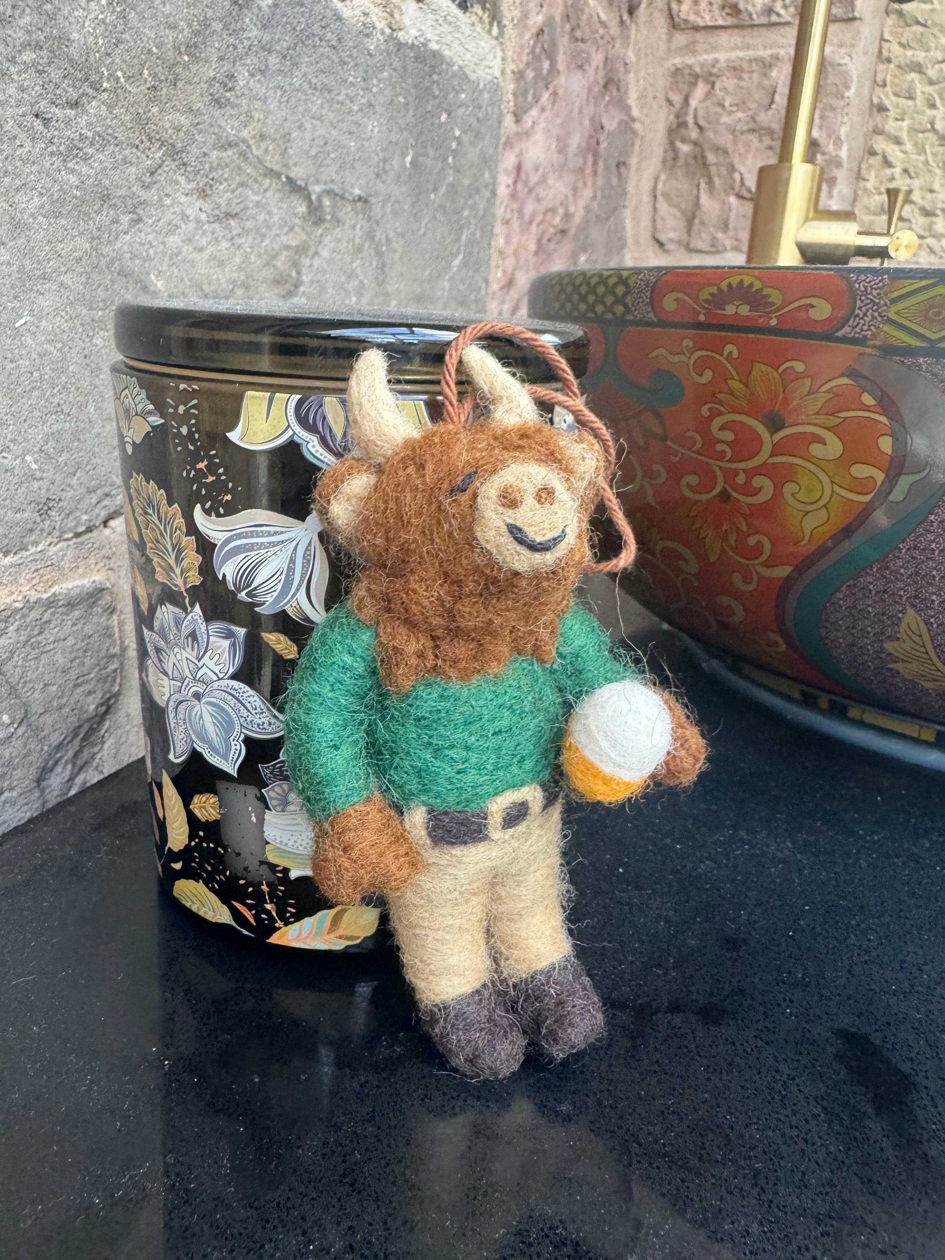 Highland Cow Felt Ornament