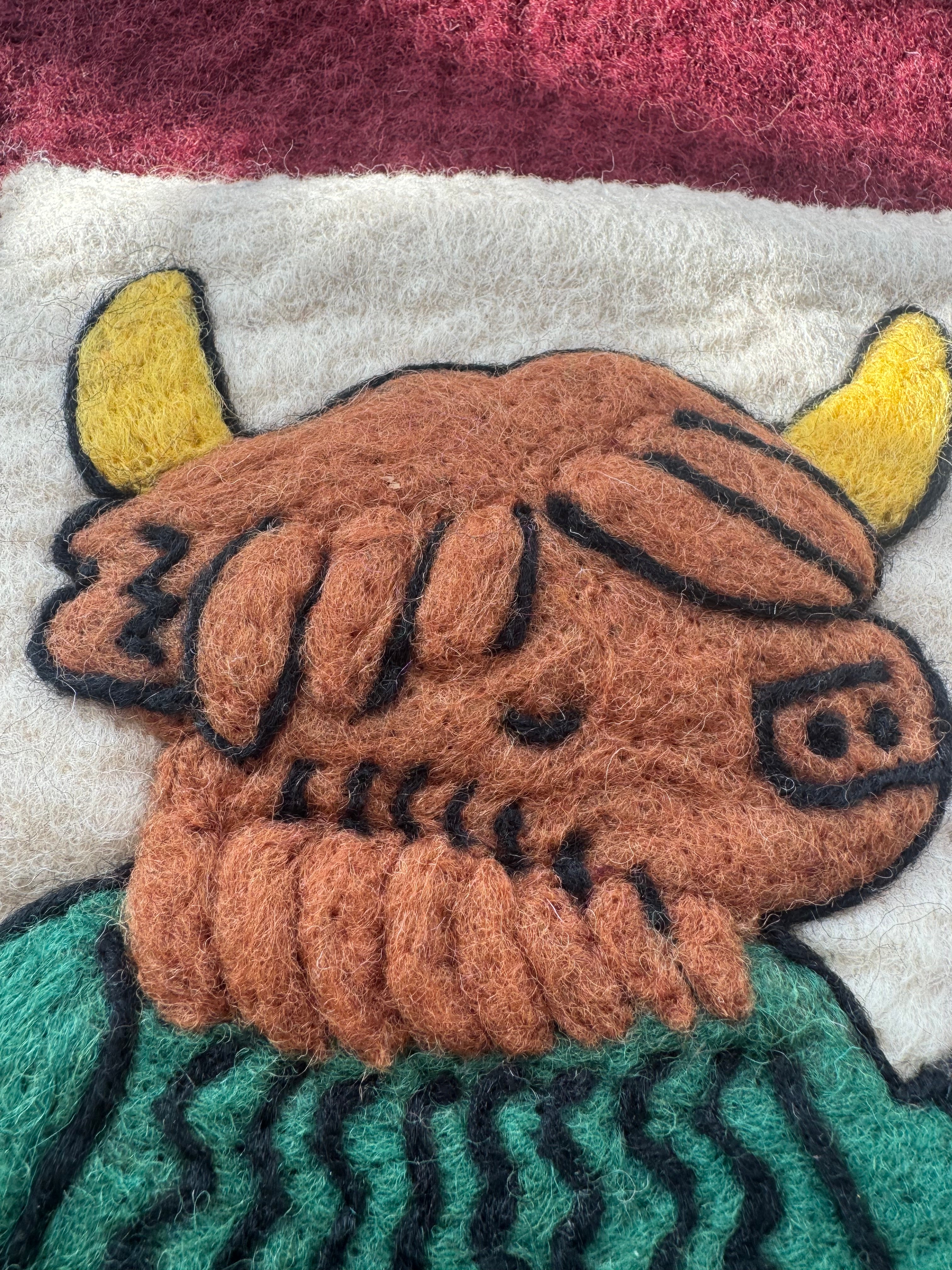 Highland Cow Felt Tote Bag