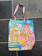 Calton Hill Canvas Tote Bag-pink and blue