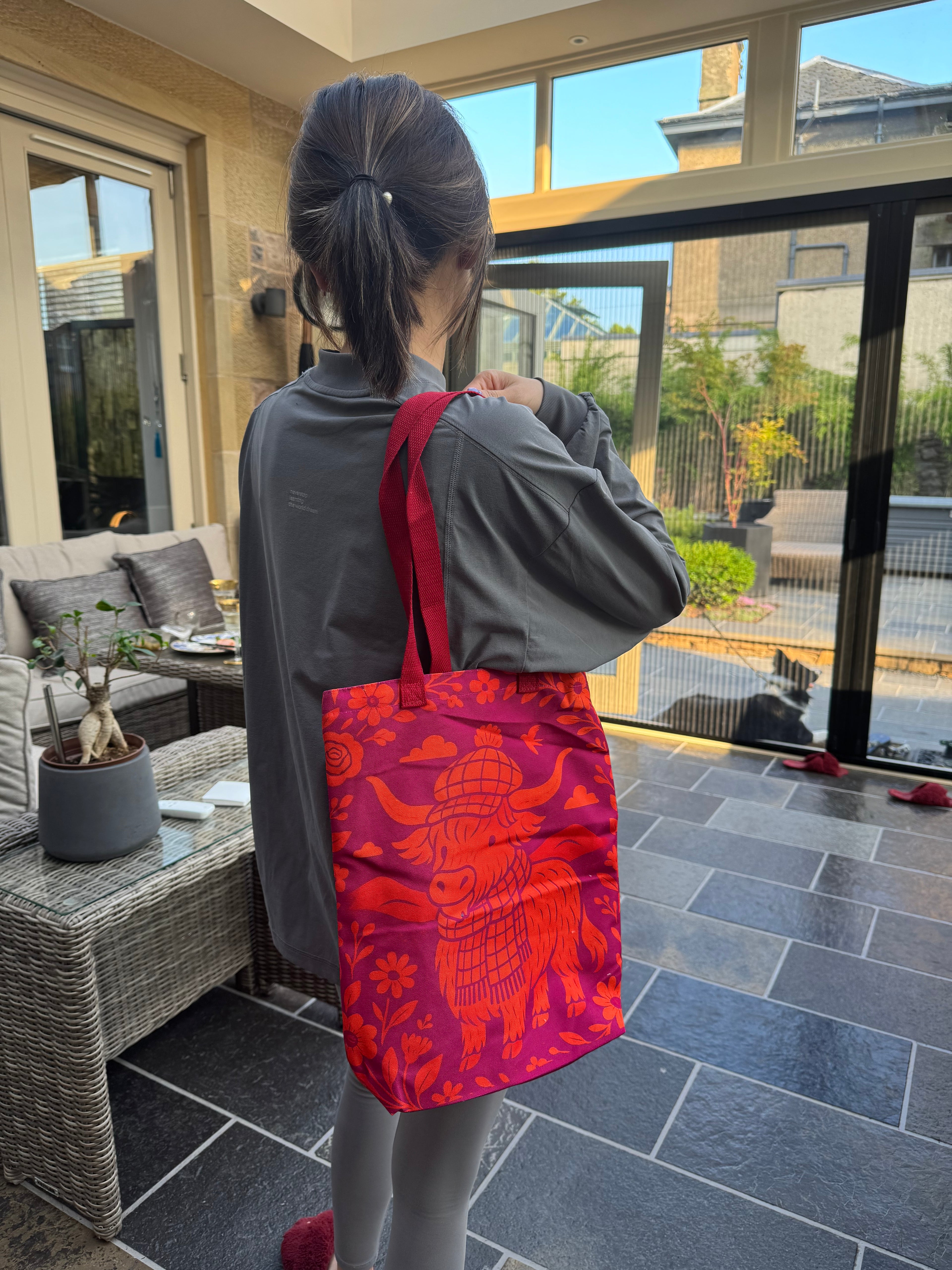 Highland Cow Canvas Tote Bag