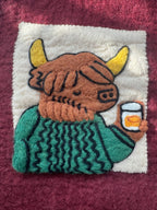 Highland Cow Felt Tote Bag