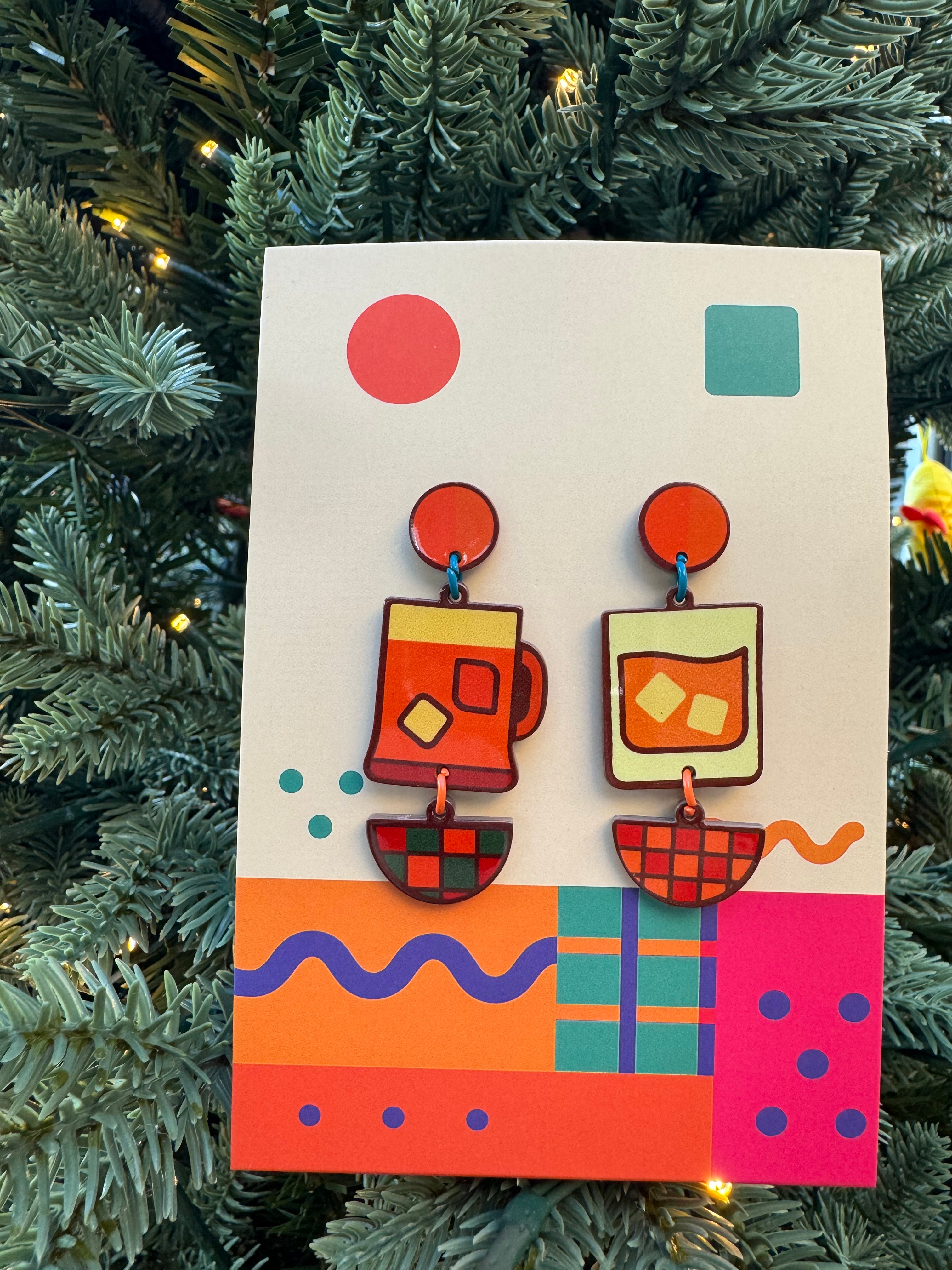 Whiskey Glasses Earrings