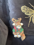 Handmade Wool Felt Highland Deer Postman Christmas Ornament