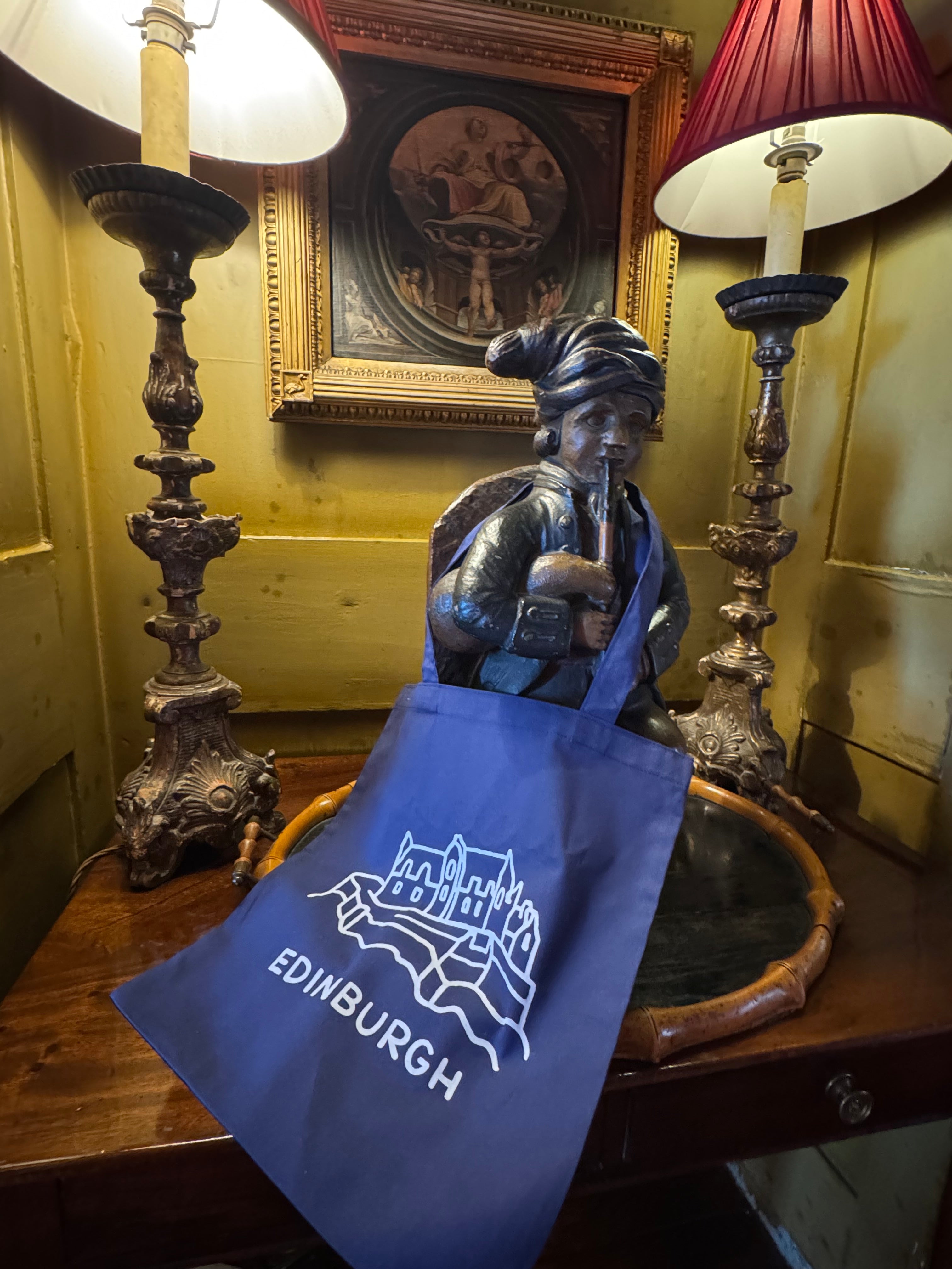 Edinburgh Castle Cotton Tote Bag-Midnight Blue