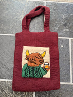 Highland Cow Felt Tote Bag