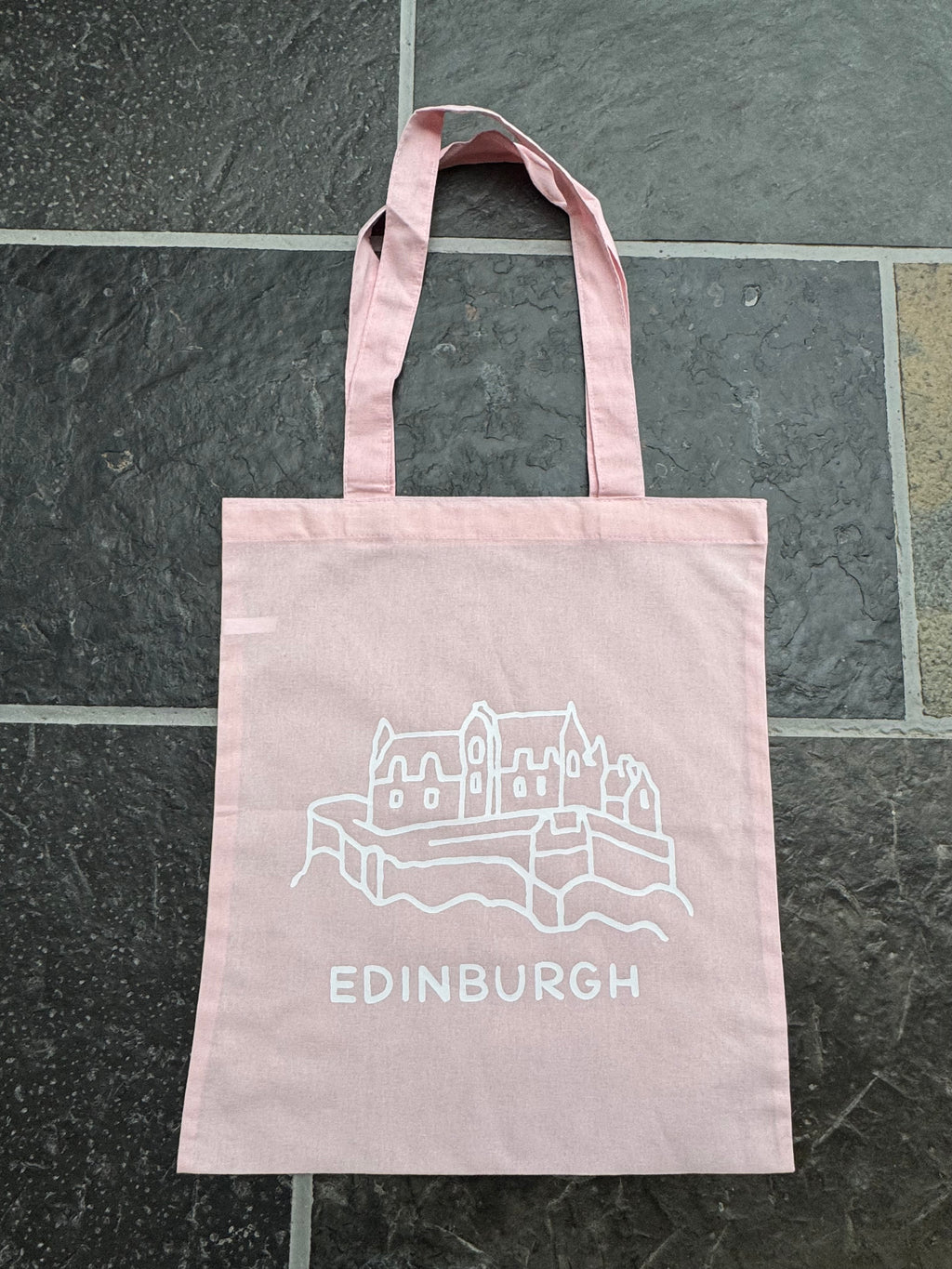 Edinburgh Castle Cotton Tote Bag-Sakura Pink