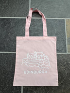 Edinburgh Castle Cotton Tote Bag-Sakura Pink