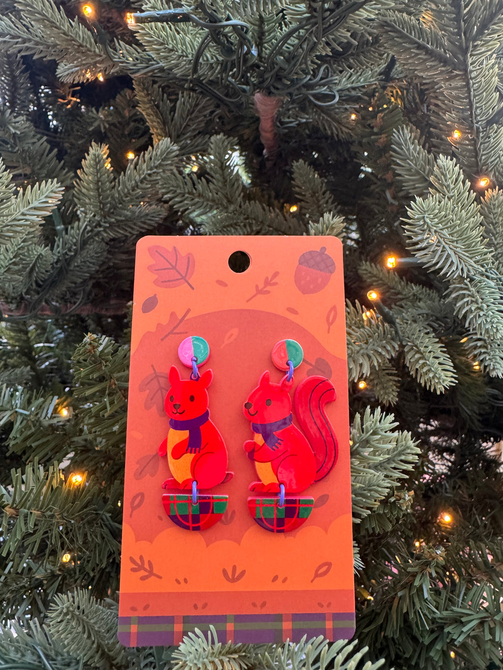 Red Squirrel Autumn Earrings