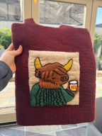Highland Cow Felt Tote Bag