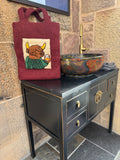 Highland Cow Felt Tote Bag