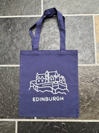Edinburgh Castle Cotton Tote Bag-Midnight Blue