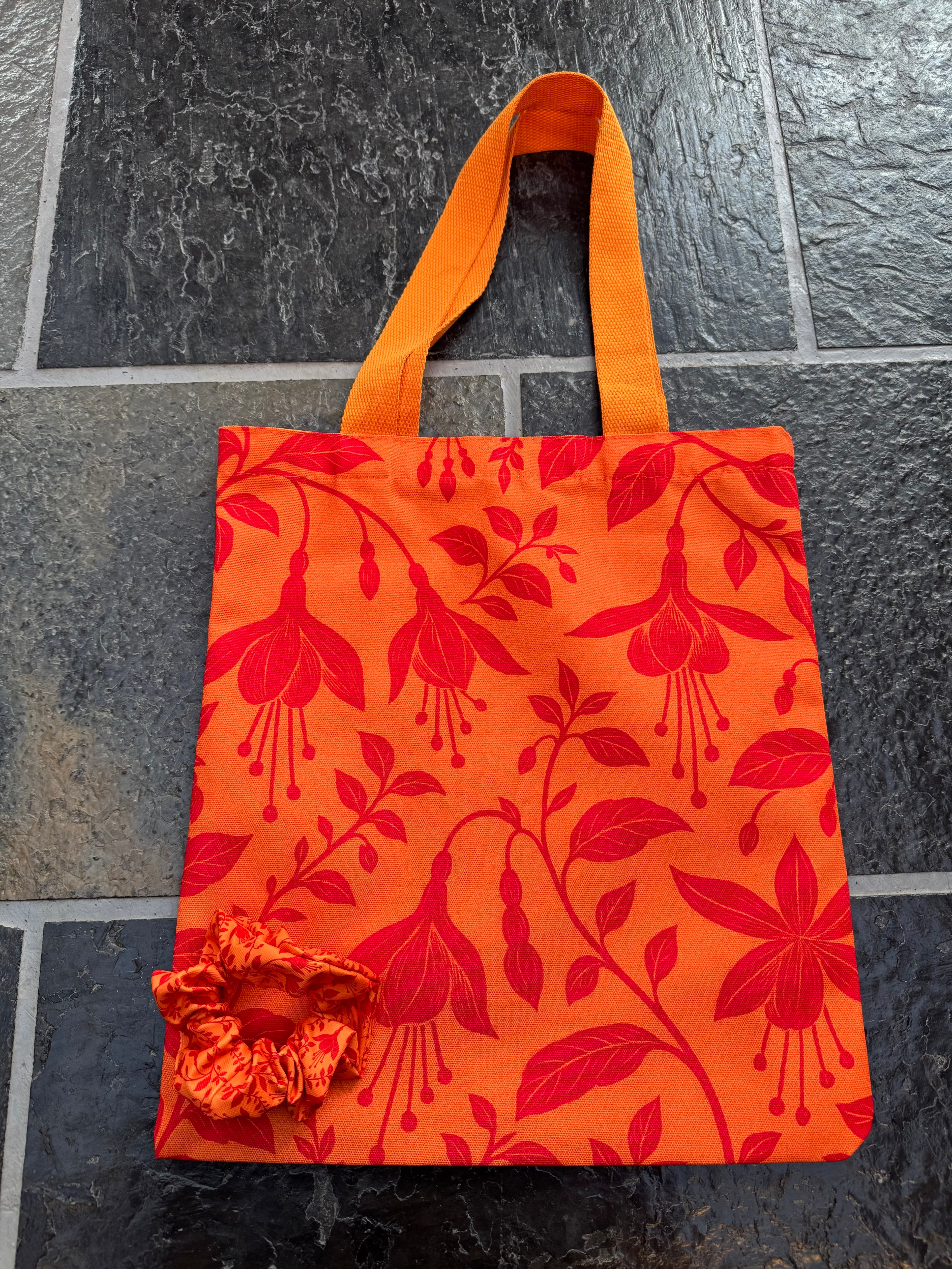 Floral Canvas Tote & Scrunchie Set