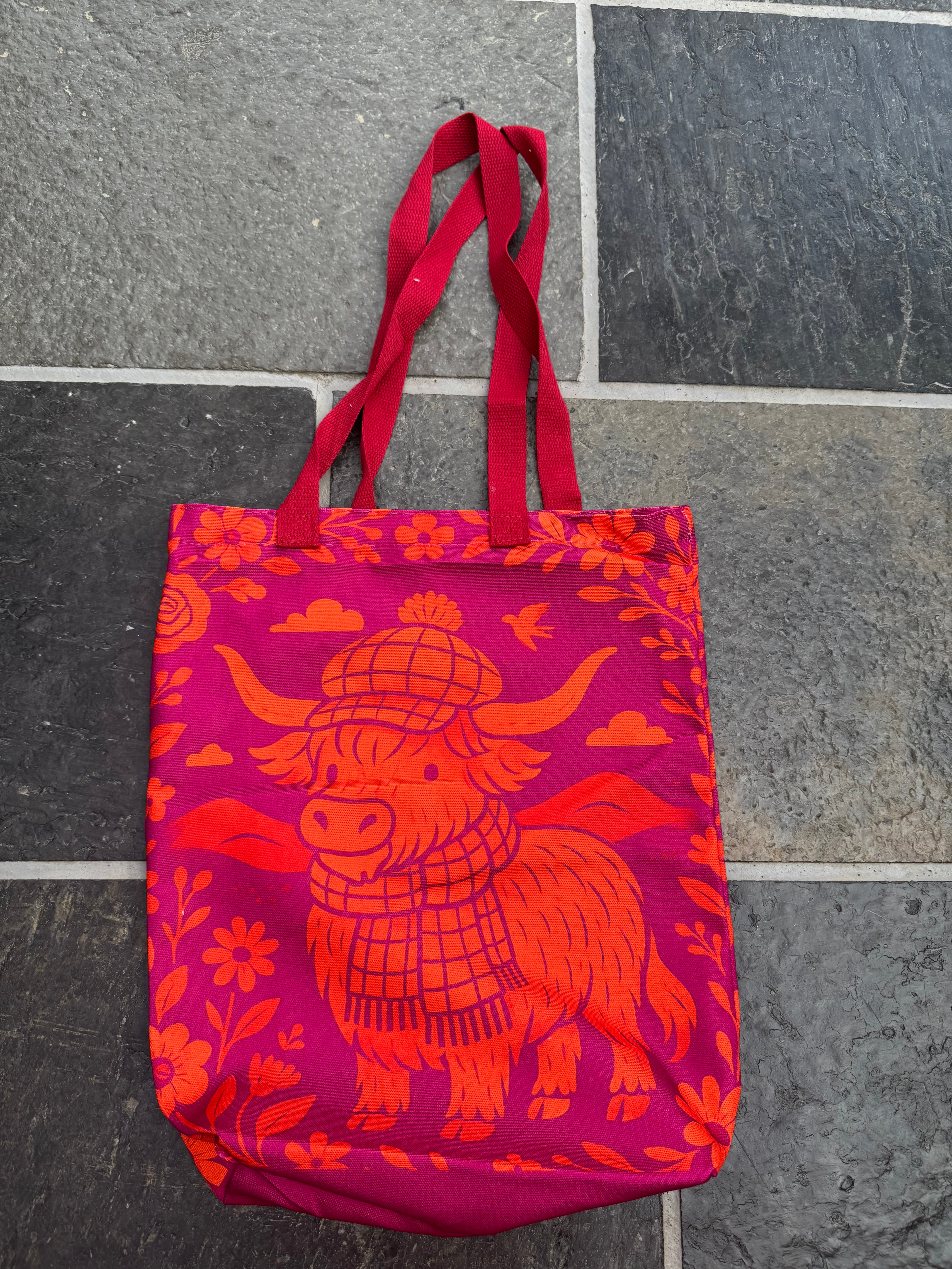 Highland Cow Canvas Tote Bag