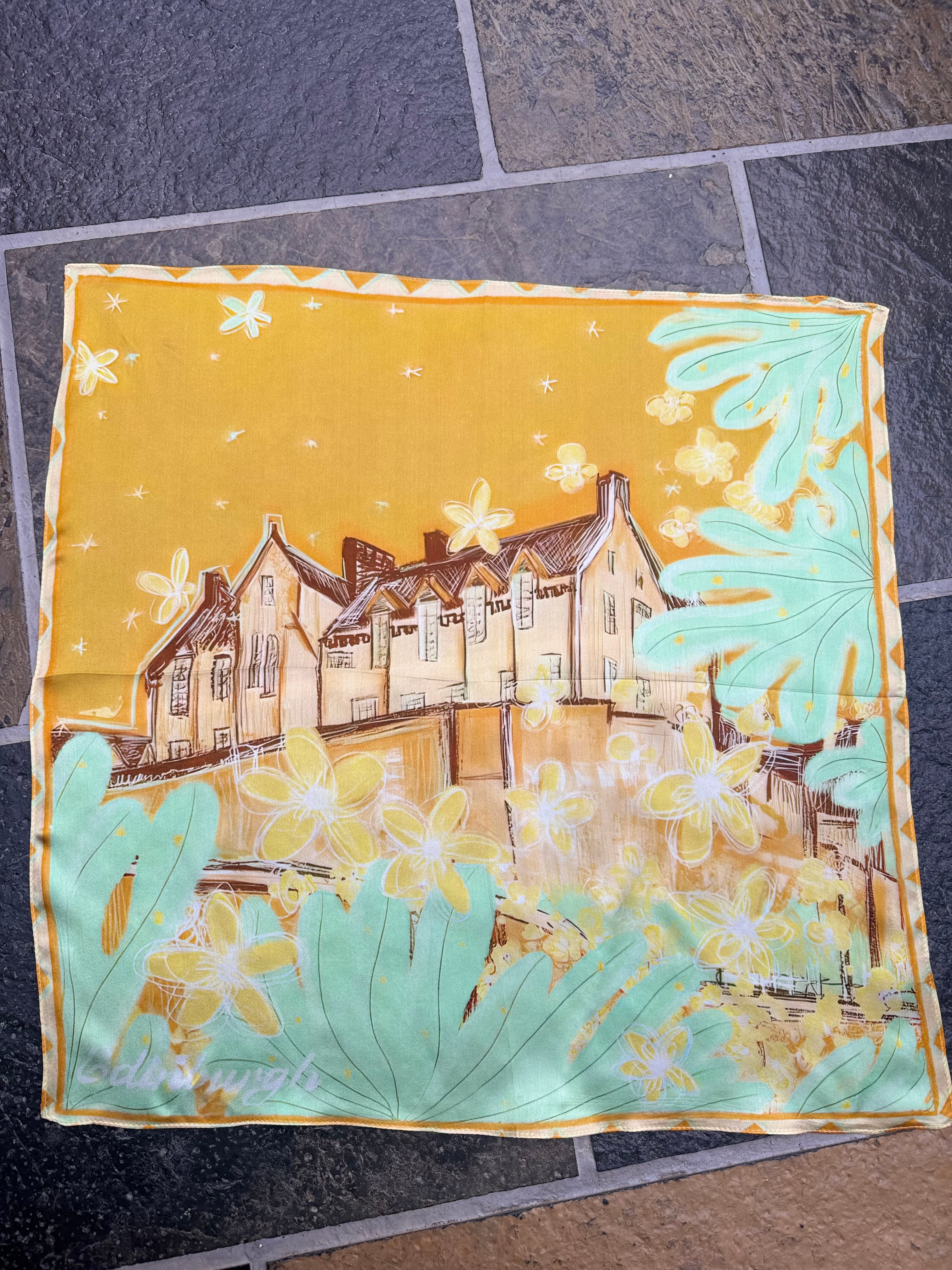 Edinburgh Castle 100% Silk Scarf