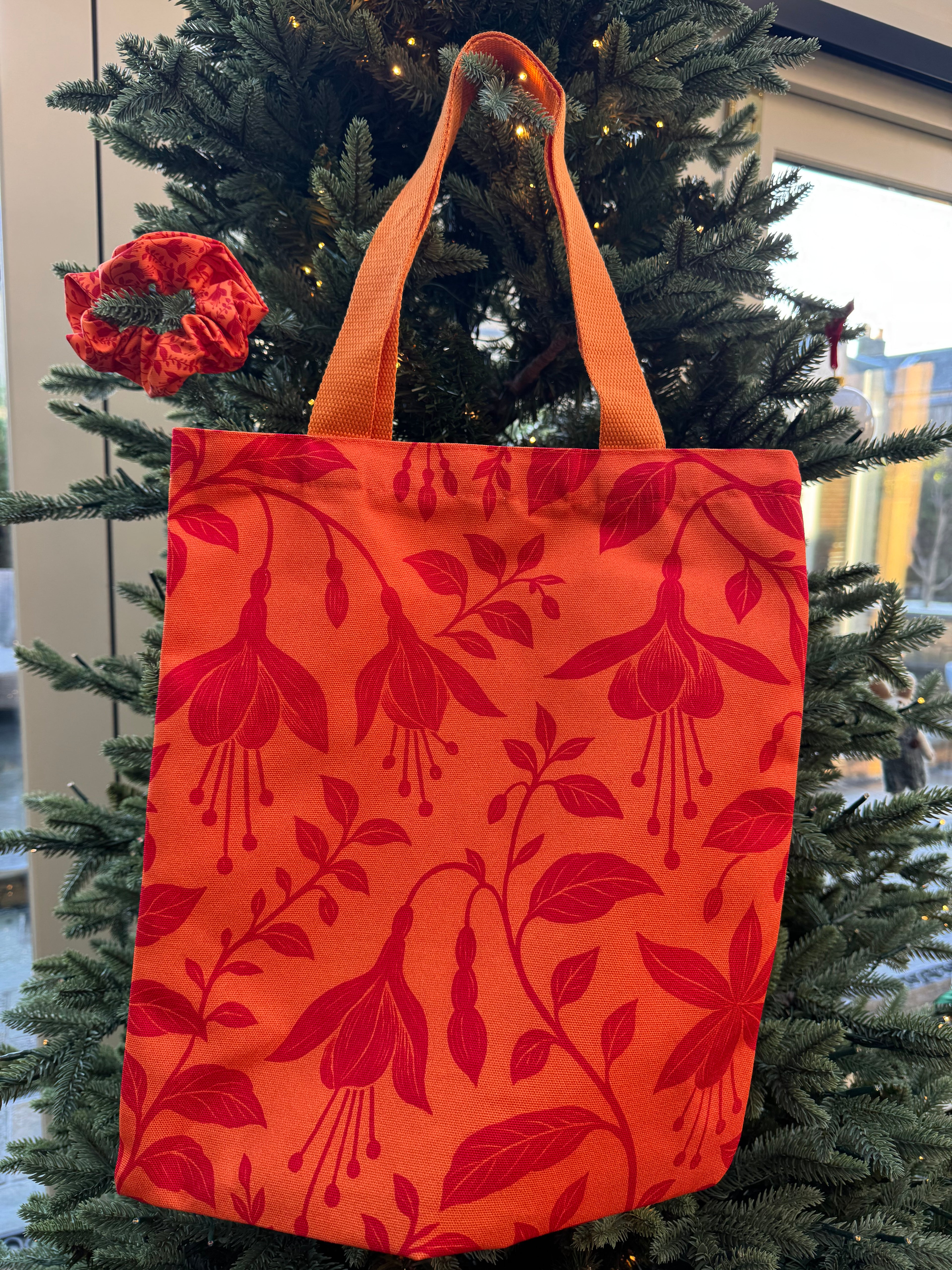 Floral Canvas Tote & Scrunchie Set