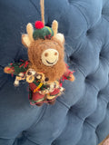 Handmade Wool Highland Cow Christmas Ornament – Scottish Bagpiper