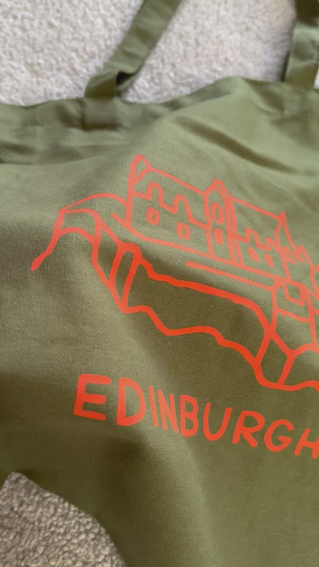 Edinburgh Castle Cotton Canvas Tote Bag